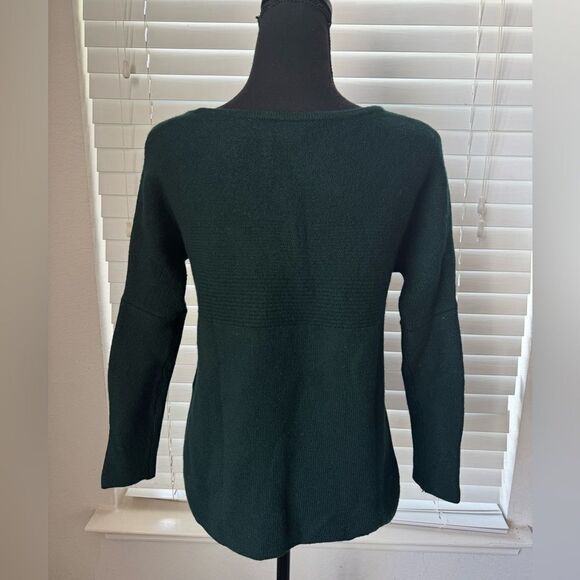 Aritzia Babaton Italian Merino Wool Longsleeve Sweater Pullover Sz S Dark Green - Picture 5 of 7